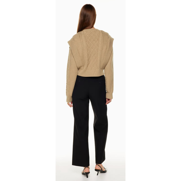 Aritzia Babaton Seek Sweater Cable-knit shoulder pad sweater - Picture 7 of 7